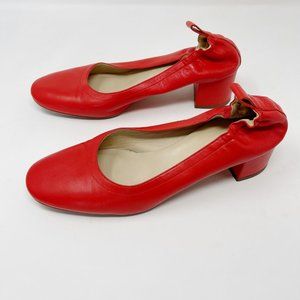Everlane Day Red Tomato Leather Block Heels Pumps